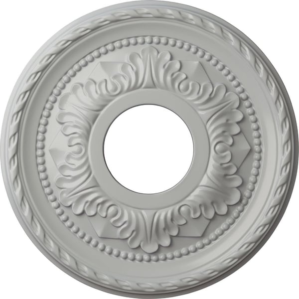 Ekena Millwork Palmetto Ceiling Medallion (Fits Canopies up to 4 7/8"), 12 1/8"OD x 3 1/2"ID x 1"P, Frost CM12PMFRF - main